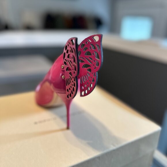 Sophia Webster Patent Leather Butterfly Pump Very Berry — 37 - Picture 6 of 8